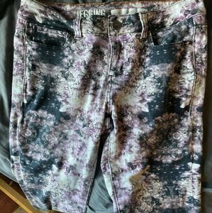 Flowered jegging skinny jeans